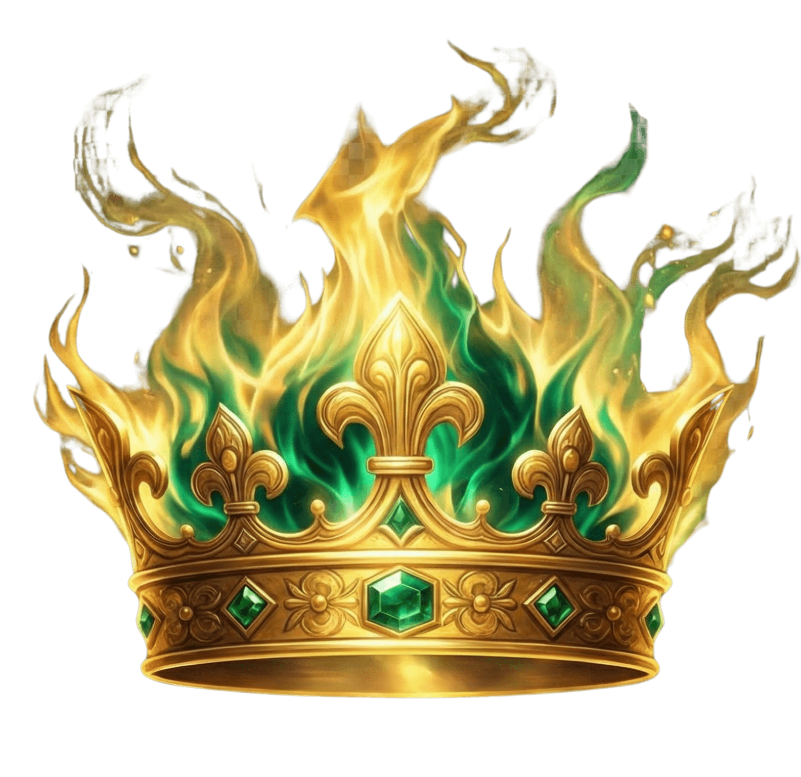 Flaming golden crown